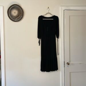 Black Maxi Peasant Dress